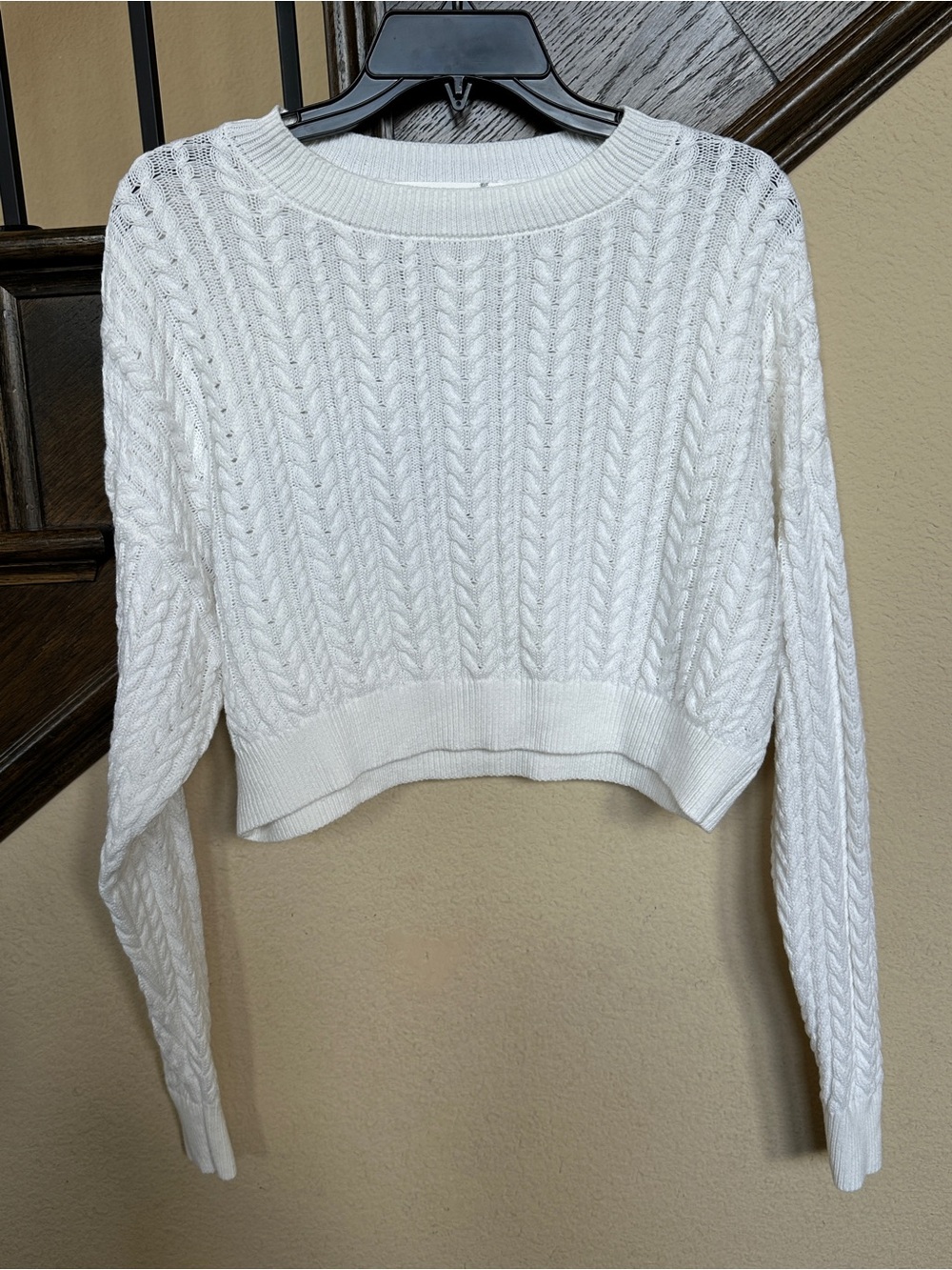 Altar’d State Cable Knit White Sweater Top Medium M - NEW Women’s